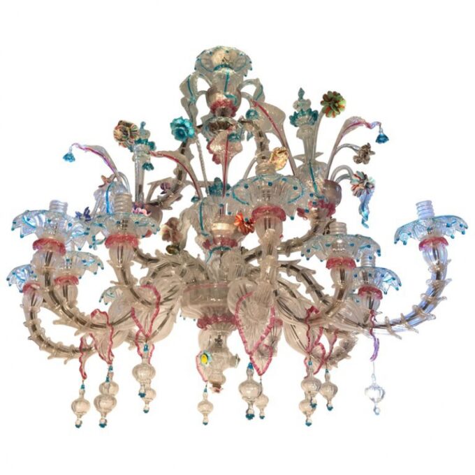 Colored Venetian Murano Chandelier 19th C.