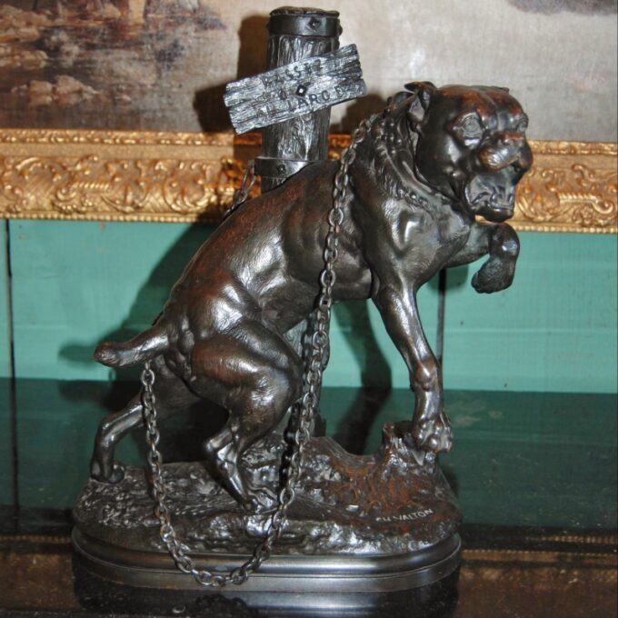 Bronze Sculpture Mastiff Charles Valton Dog Bronze statue animalier Antiques - Image 2