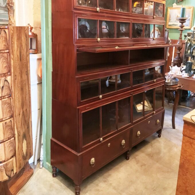 19th Century Regency Mahogany Lawyers Bookcase Wall Cabinet Biotech, 1811-1819 - Image 2