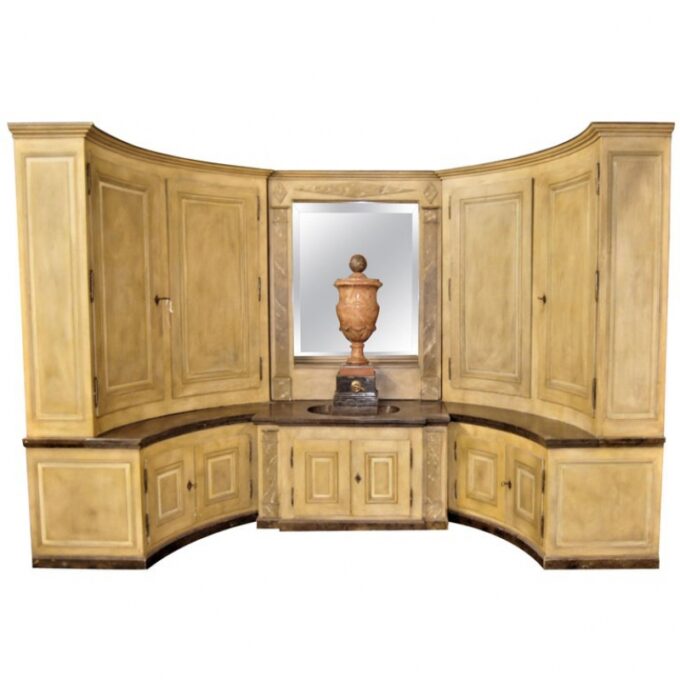 Empire Charles X Enfilade Boiserie Buffet Lavabo Alcove Fountain Cabinet sink LA