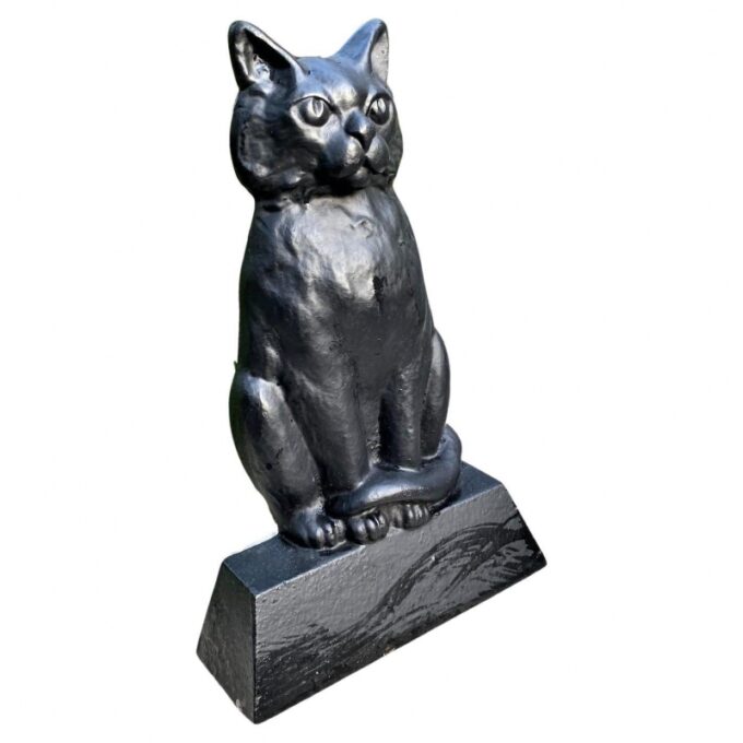 Black Cat of Cast Iron Hand Painted Door Stop Decorative Gift for Holiday Season