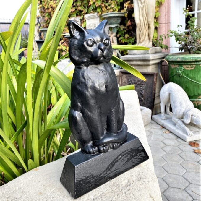 Black Cat of Cast Iron Hand Painted Door Stop Decorative Gift for Holiday Season - Image 2