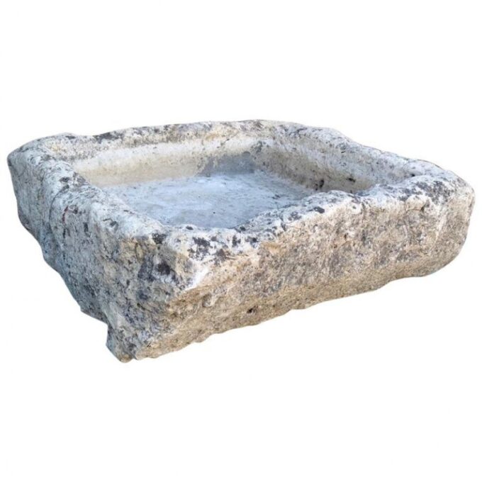 Hand Carved Stone Container Tub Sink Planter Trough Planter Farm Antique Melrose