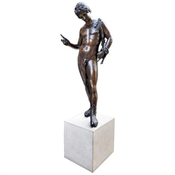 19th Century Bronze Sculpture of Dionysus Narcissus Statue Grand Tour Decorative