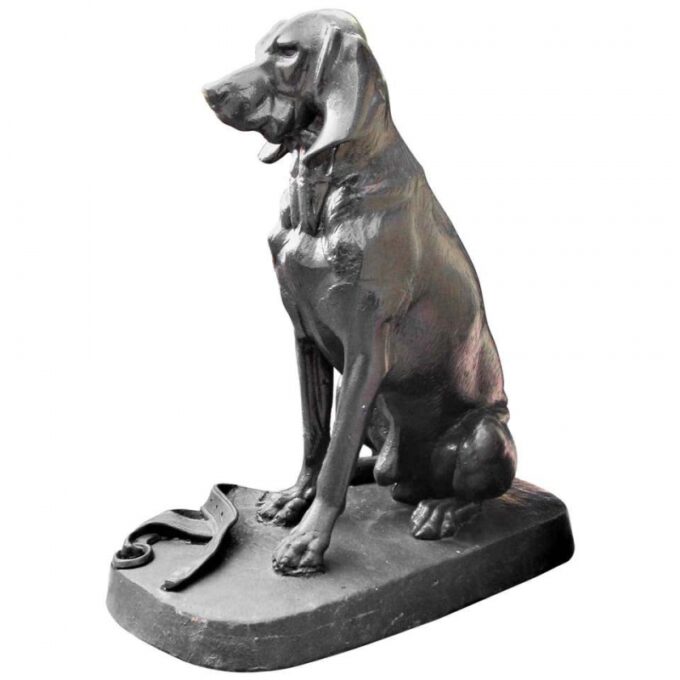 Cast Iron Model of a Hunting Dog Hound Garden Statue Antiques LA CA Center Piece