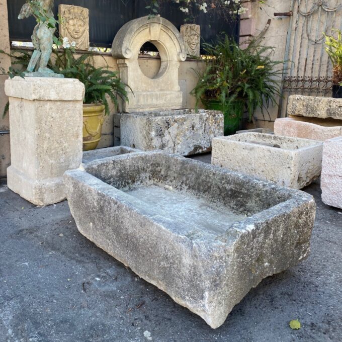 Hand Carved Stone Trough Fountain Basin Tub Planter Firepit Container Antique LA - Image 2