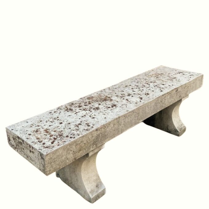 Hand Carved Stone Rustic park Garden Bench Seat antique indoor outdoor LA CA