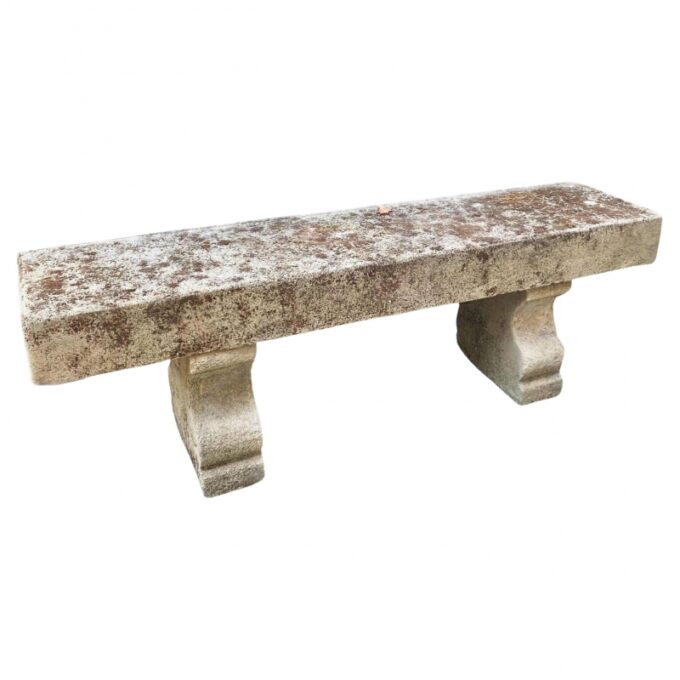 Hand Carved Stone Rustic park Garden Bench Seat antique indoor outdoor LA CA