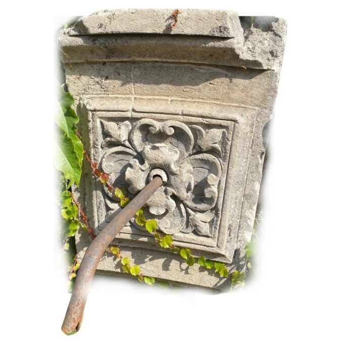 18th Century Hand Carved Stone plaque Fountain Head