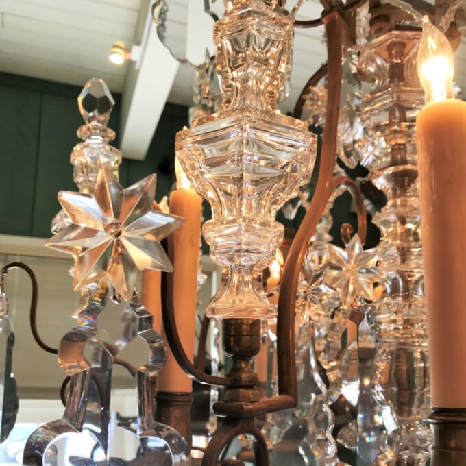 Large Baccarat Crystal Antique Chandelier Dining ceiling 8 light fixture pendant - Image 2