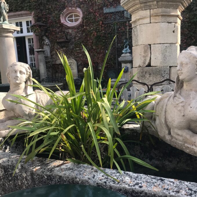 Pair 19th C. Hand Carved Stone Statues Sphinx Sculpture Garden Antiques LA CA - Image 3