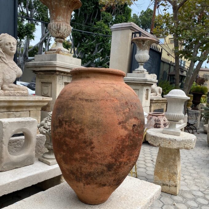 Large Antique  terracotta Olive Oil Jar Garden Urn pot planter dealer CA - Image 2