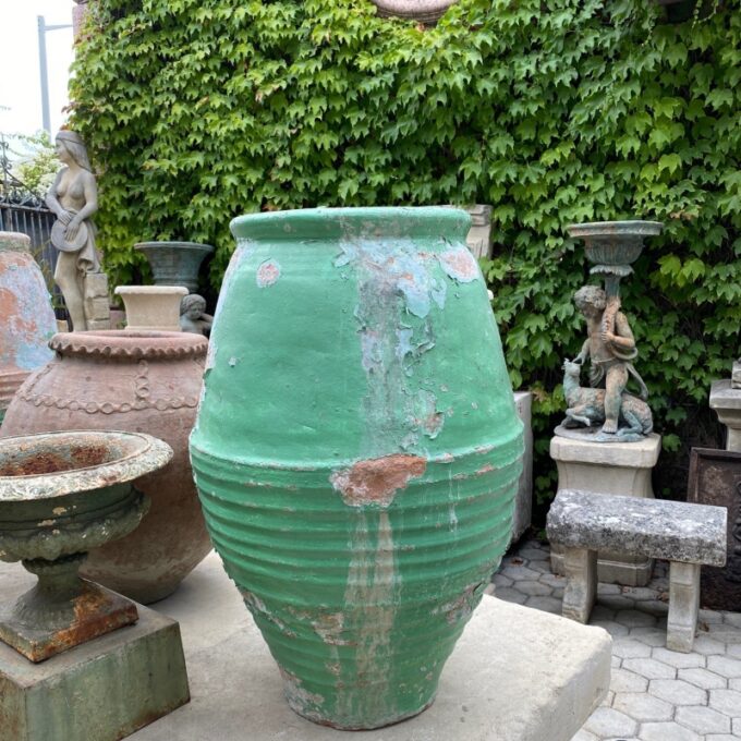 Pair Antique terracotta Rustic Farm Olive Oil Jar Garden Urn pot planter LA CA - Image 2