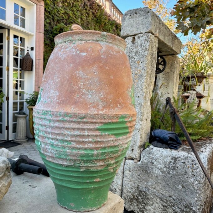 Pair Antique terracotta Rustic Farm Olive Oil Jar Garden Urn pot planter LA CA - Image 3