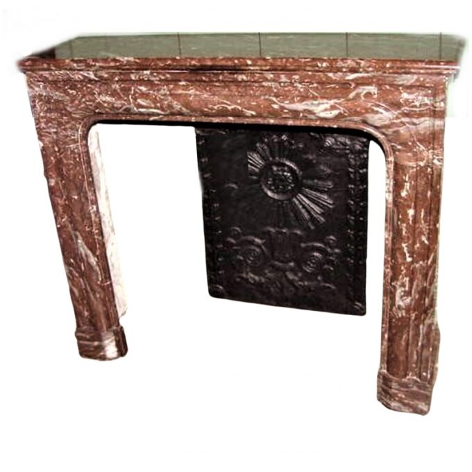 Very Rare 18th Century Red Marble Fireplace