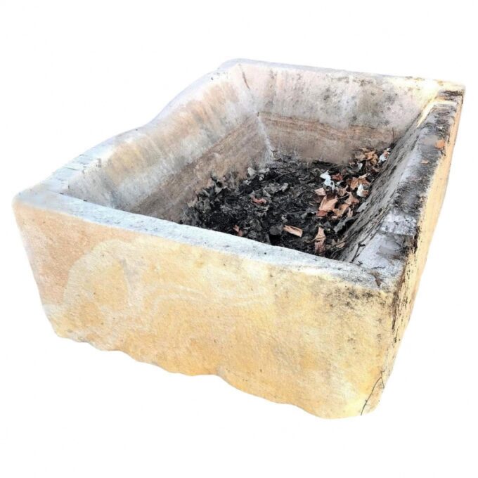 Hand Carved Stone Container Fountain Basin Tub Planter Firepit Trough Antique LA