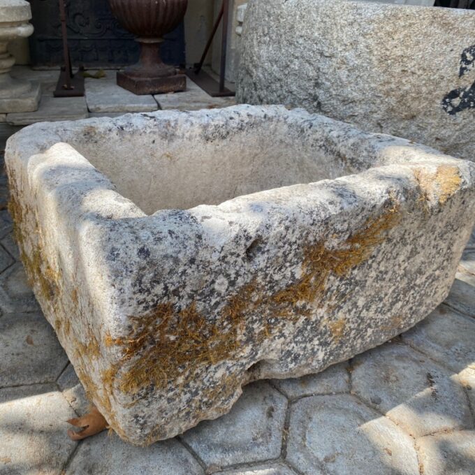 Farm Sink Hand Carved Stone Container Fountain Trough Basin Planter Antique LA - Image 2