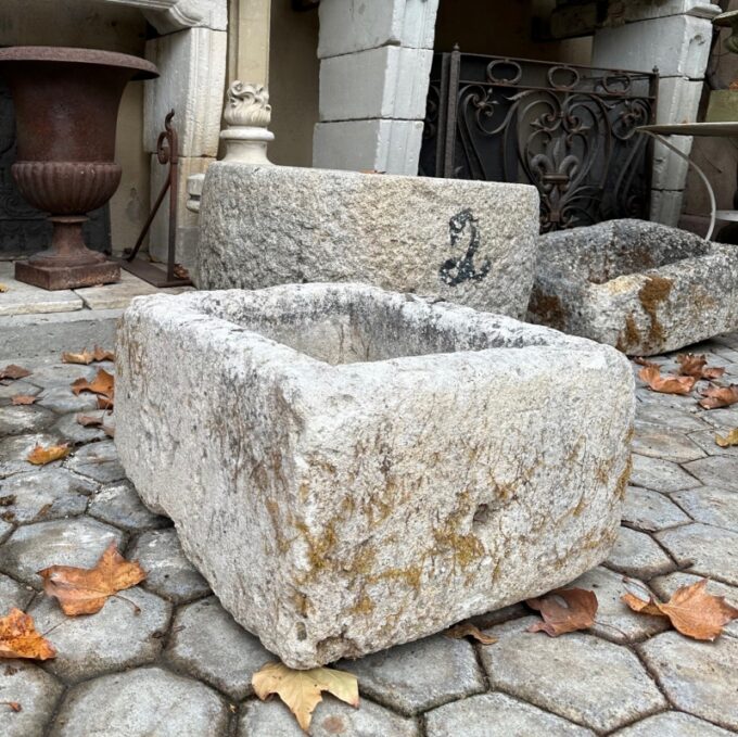 Farm Sink Hand Carved Stone Container Fountain Trough Basin Planter Antique LA - Image 3