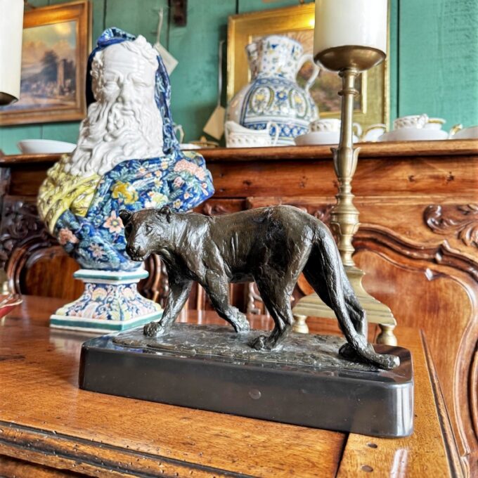 Bronze Sculpture Lioness / Roger Godchaux Jewish Artist & Susse Lost Wax Bibelot - Image 2