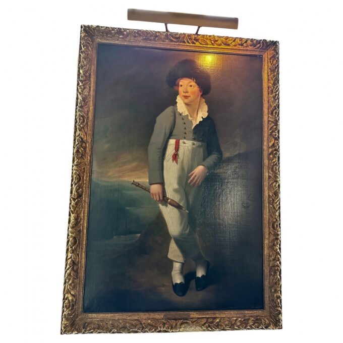 Important Large Portrait Manner John Hoppner , Portrait Of Master Robin Vanecke,