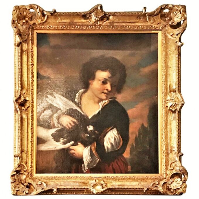 17th C Neapolitan School Painting Oil Canvas Old Master Mola Giovanni Battista