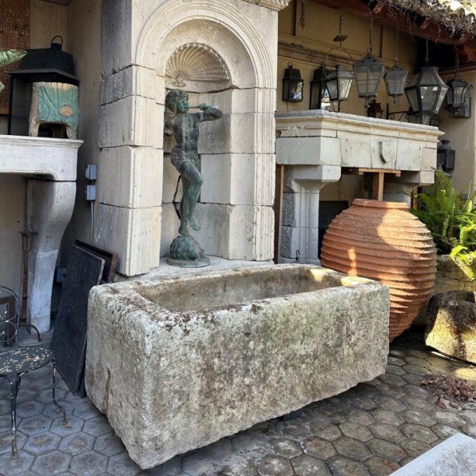 Hand Carved Stone Container Fountain Basin Tub Planter Firepit Trough Antique LA - Image 3