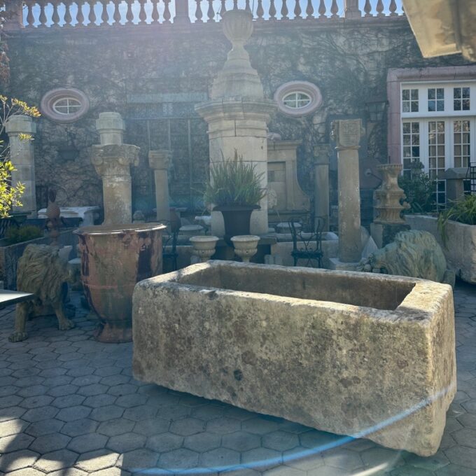 Hand Carved Stone Container Fountain Basin Tub Planter Firepit Trough Antique LA - Image 4