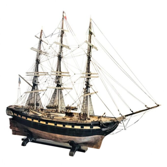 Hand carved Wood Model Sailing Ship model Margaret Sculpture center piece LA CA