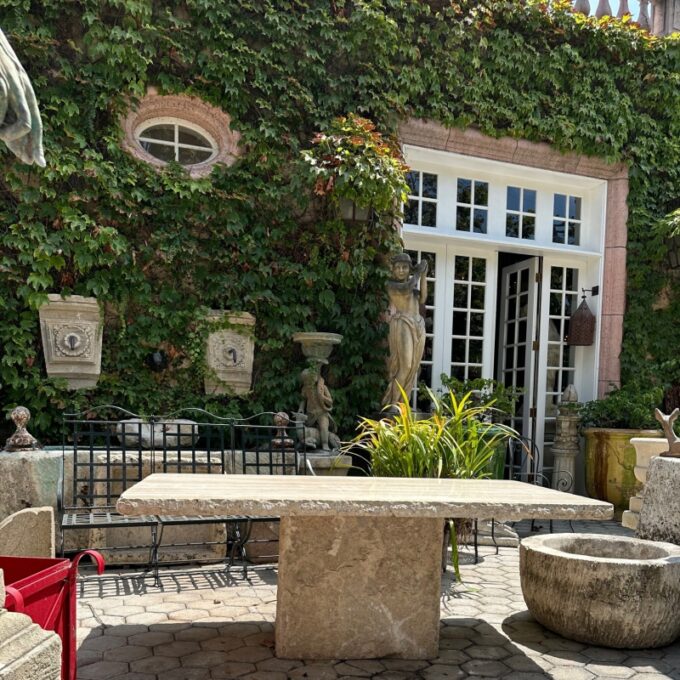 Large Reconstituted Stone Garden Outdoor Indoor dining Table Farm Rustic Antique - Image 2