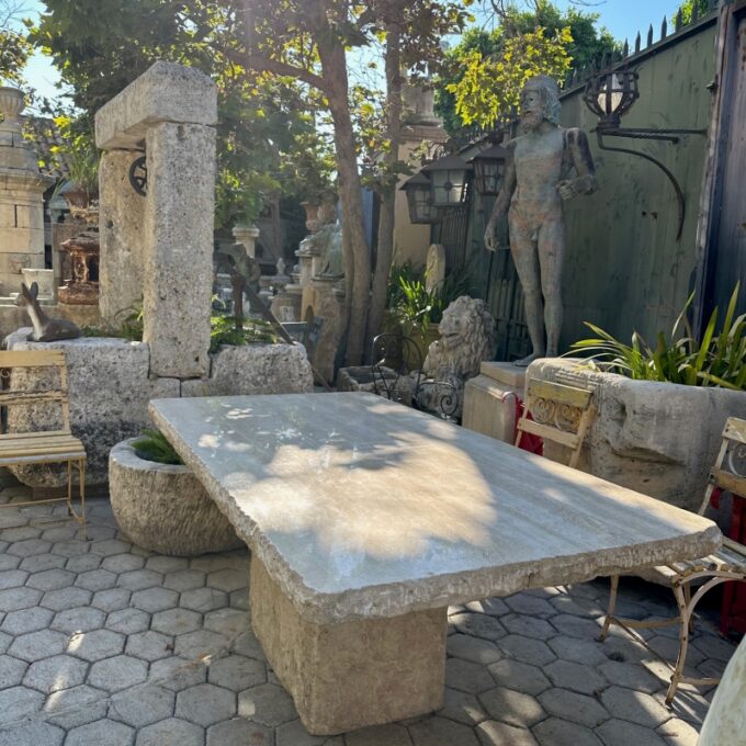 Large Reconstituted Stone Garden Outdoor Indoor dining Table Farm Rustic Antique - Image 4