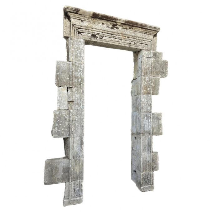 Large Antique Hand Carved Stone Doorway Entryway Door surround portal
