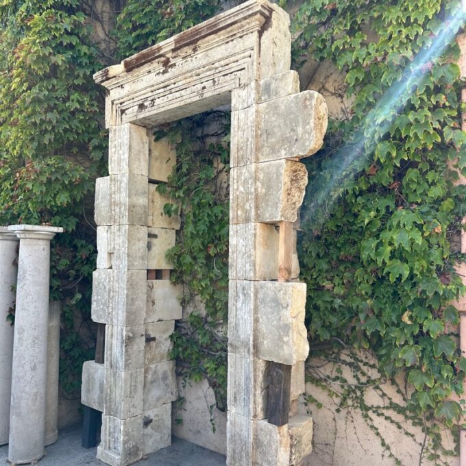 Large Antique Hand Carved Stone Doorway Entryway Door surround portal - Image 3