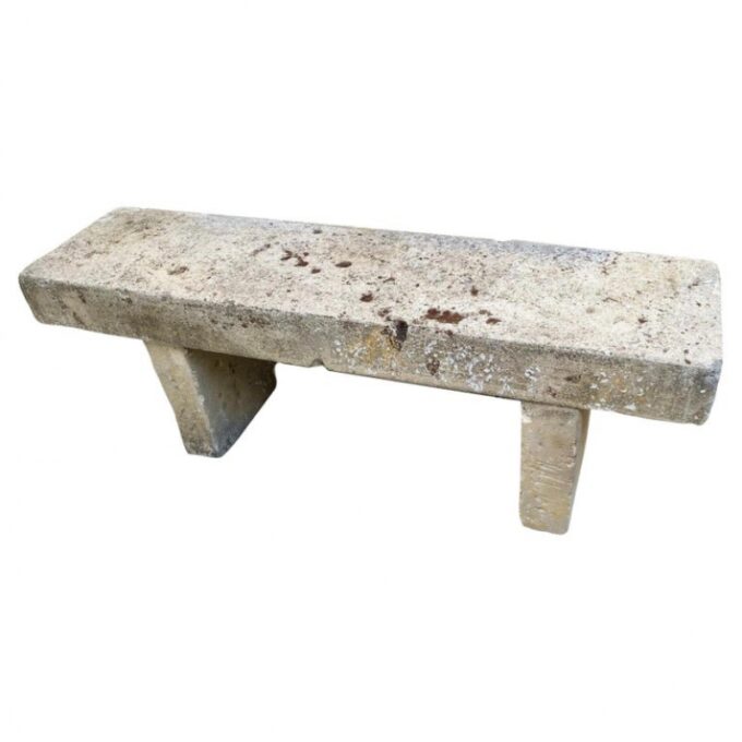 Hand Carved Stone Rustic park Garden Bench Seat antique indoor outdoor LA CA
