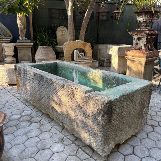 Hand Carved Stone Container Fountain Basin Tub Planter Firepit Trough Antique LA - Image 2