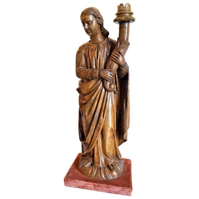 Hand Carved Wood Figure Sculpture Angel Statue Antiques Los Angeles California