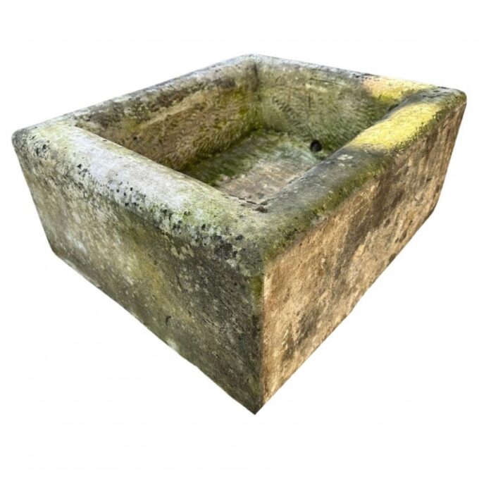 Farm Sink Hand Carved Stone Container Fountain Trough Basin Planter Antique LA