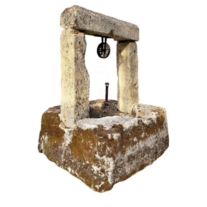 Wellhead Hand Carved Stone Container Firepit Basin Trough Water Feature antique