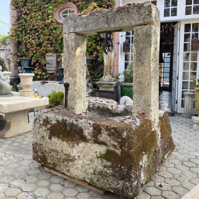 Wellhead Hand Carved Stone Container Firepit Basin Trough Water Feature antique - Image 3