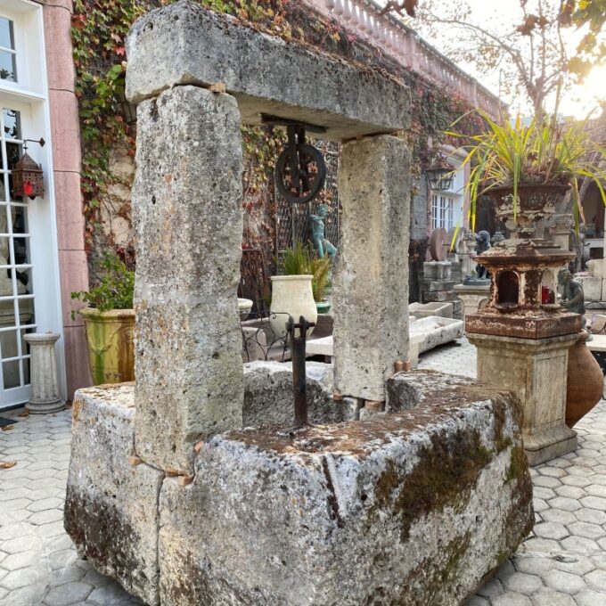Wellhead Hand Carved Stone Container Firepit Basin Trough Water Feature antique - Image 4