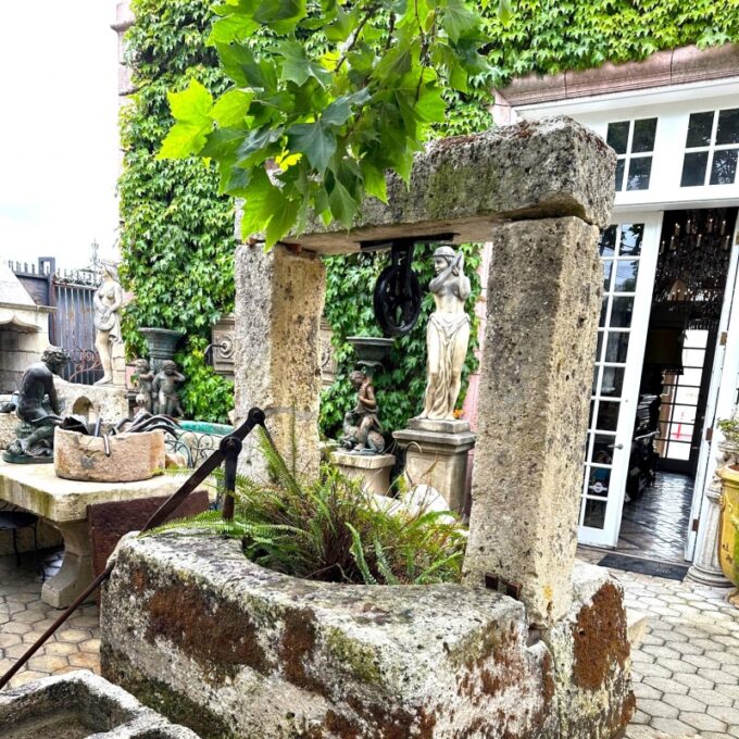Wellhead Hand Carved Stone Container Firepit Basin Trough Water Feature antique - Image 5