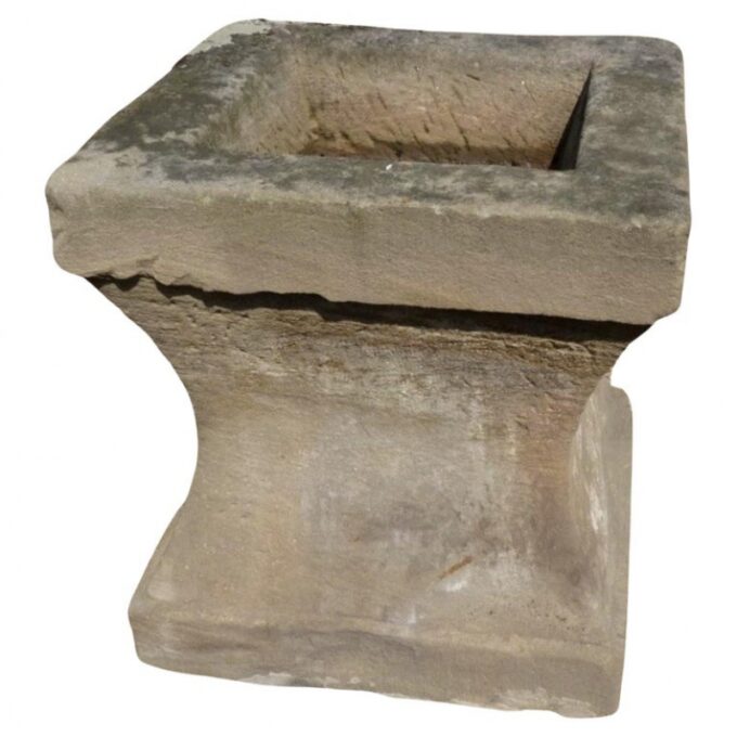 Rustic Antique Hand Carved Stone Birdbath Center Fountain Basin Sink Container