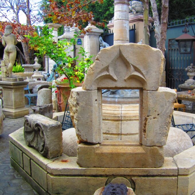 Gothic Hand Carved Stone Surround Architectural Element wall Mount fountain idea - Image 2