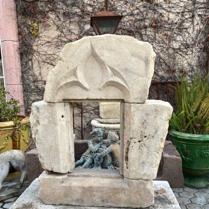 Gothic Hand Carved Stone Surround Architectural Element wall Mount fountain idea - Image 3