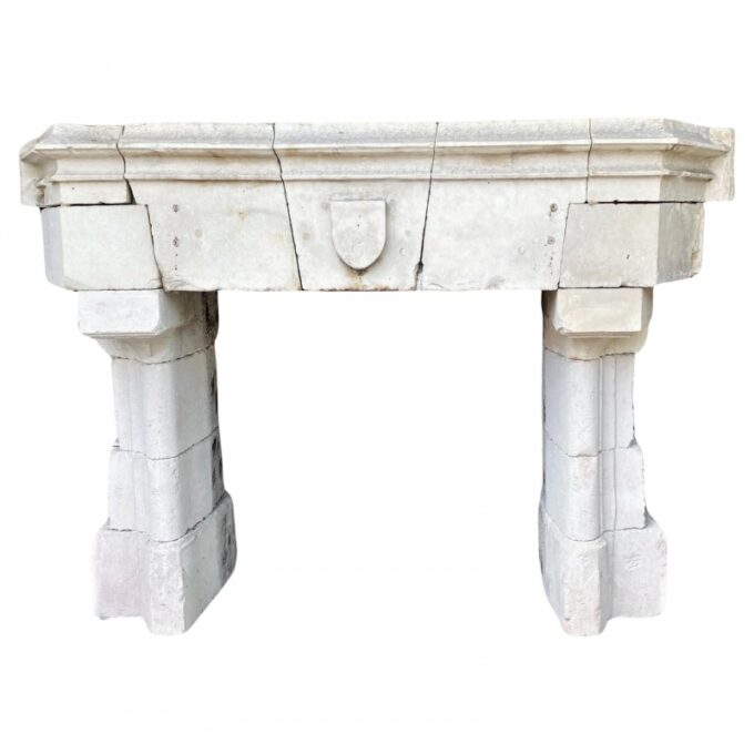 Rare Gothic Castle Limestone Chimney Mantle Chateau Fireplace Hand Carved Stone