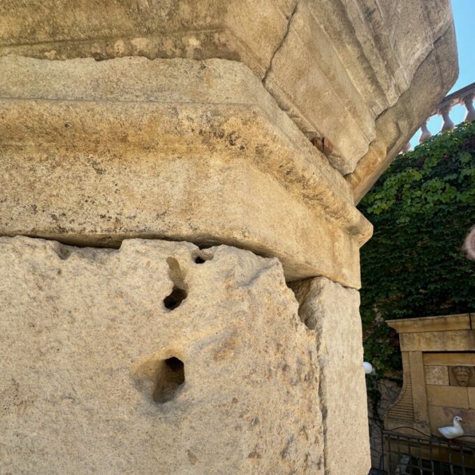 Huge Carved Stone Center Water Fountain Column Spout Basin Architectural Element - Image 5