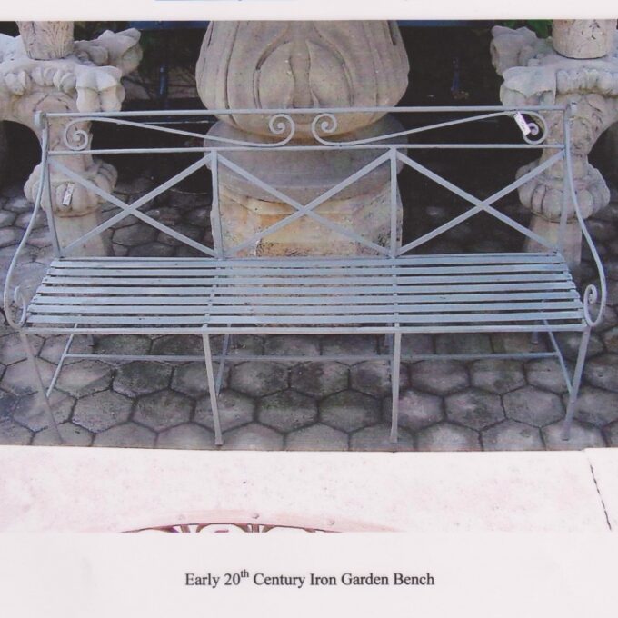 Early 20th C. Iron Garden Bench