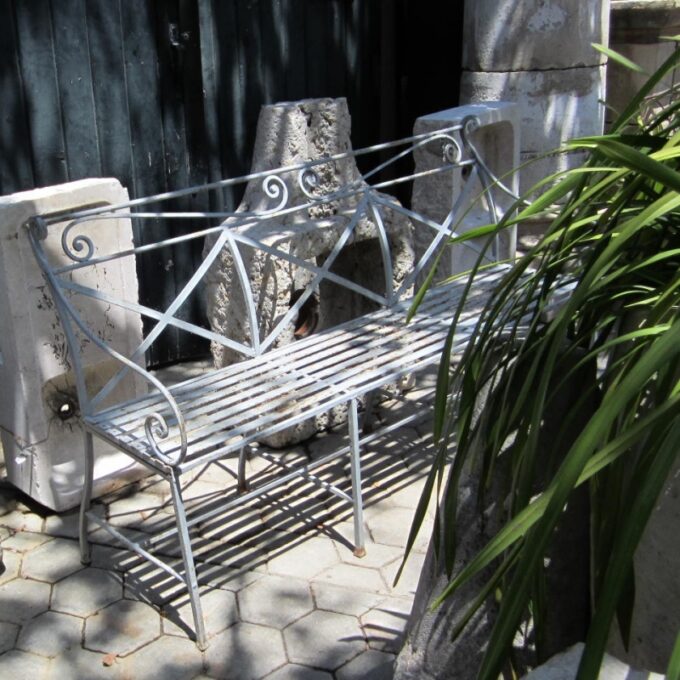 Early 20th C. Iron Garden Bench - Image 4