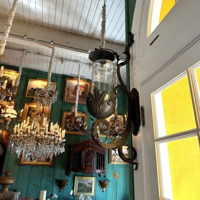 Hand Made Wall Mount Garden Lantern Sconce Candle holder Crystal Hurricane Light - Image 3