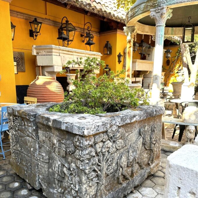 Wellhead Hand Carved Stone Container Firepit Basin Trough Water Feature antique - Image 2
