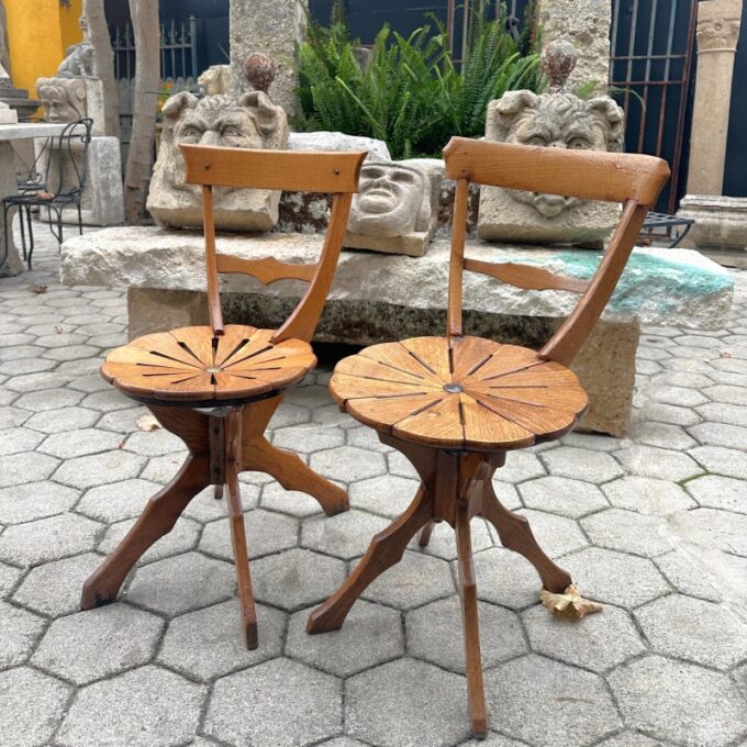 19th Century Garden Patio kitchen Chairs side hallway seats Los Angeles Antiques - Image 2